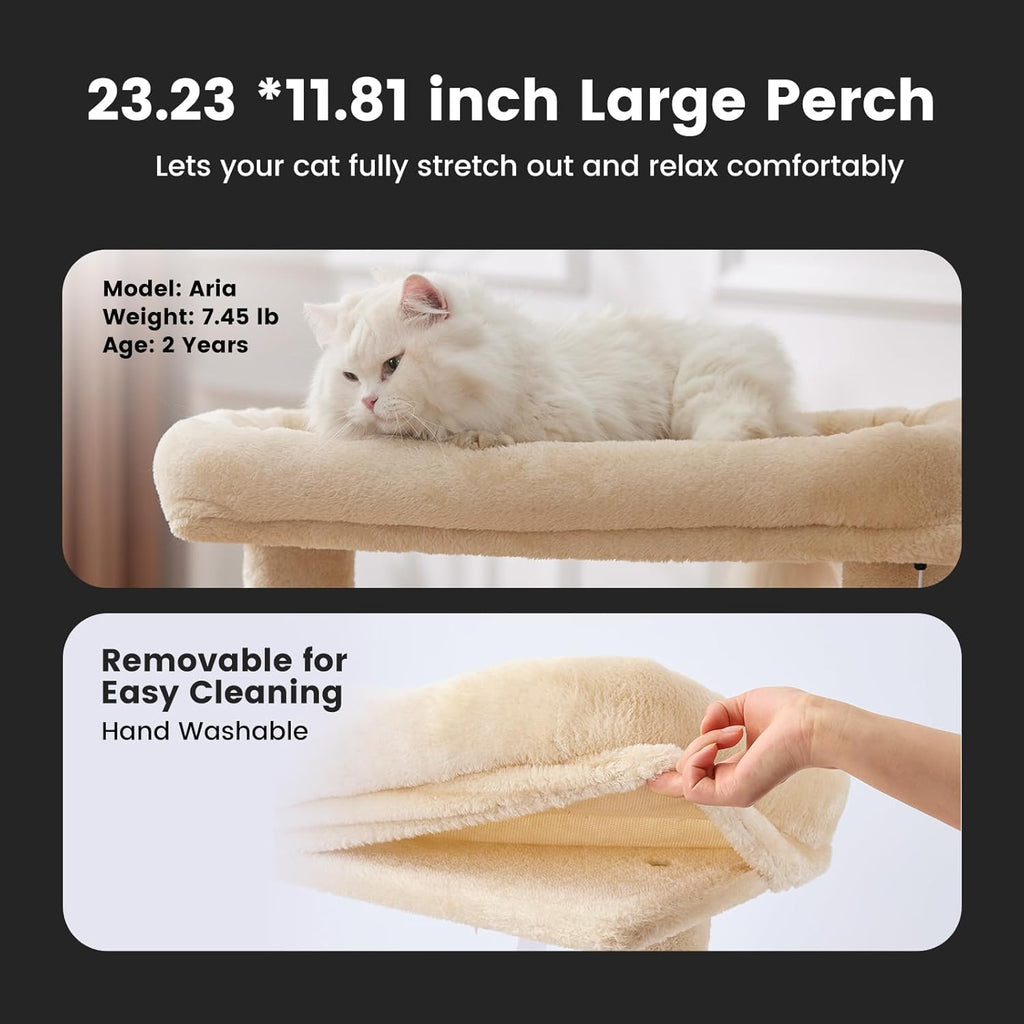 Gardner Pet 41in Cat Tree with 3.2in Posts Heavy Duty Cat Tower, Beige