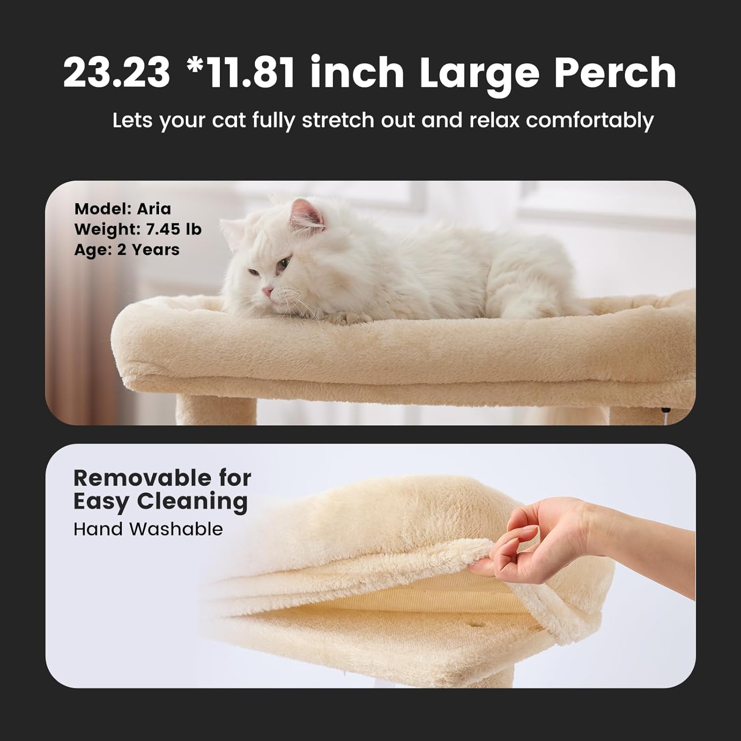 Gardner Pet 41in Cat Tree with 3.2in Posts Heavy Duty Cat Tower, Beige