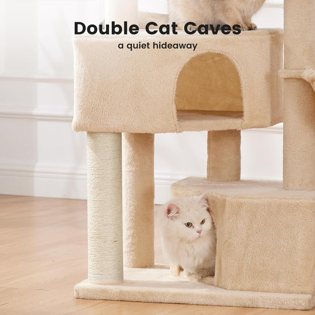 Gardner Pet 41in Cat Tree with 3.2in Posts Heavy Duty Cat Tower, Beige