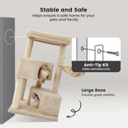 Gardner Pet 41in Cat Tree with 3.2in Posts Heavy Duty Cat Tower, Beige