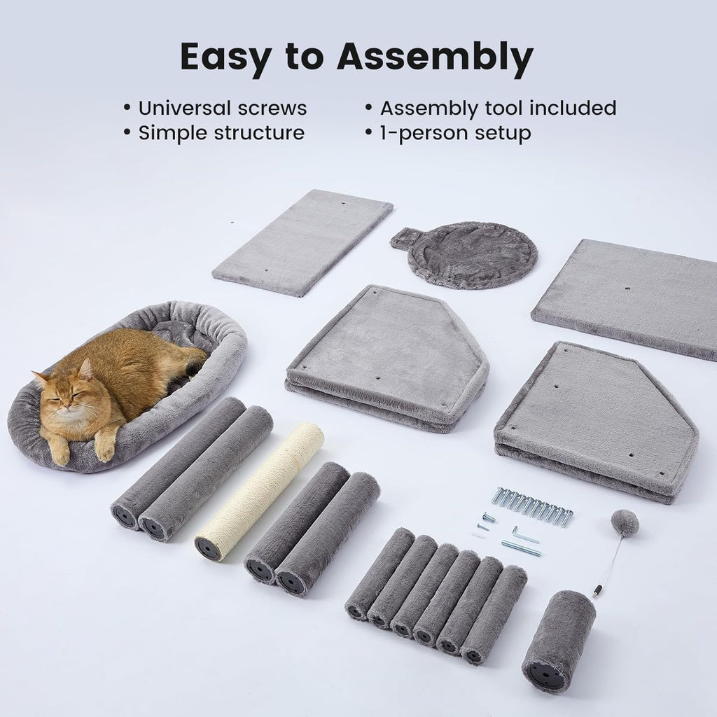 Gardner Pet 41in Cat Tree with 3.2in Posts Heavy Duty Cat Tower, Beige