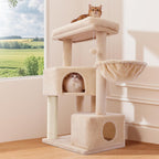 Gardner Pet 41in Cat Tree with 2.8in Posts Heavy Duty Cat Tower, Beige