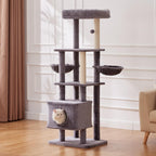 Gardner Pet 65in Cat Tree with 2.84in Posts Heavy Duty Cat Tower, Gray