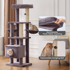 Gardner Pet 65in Cat Tree with 3.23in Posts Heavy Duty Cat Tower, Gray