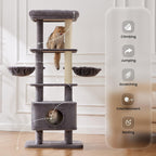 Gardner Pet 65in Cat Tree with 3.23in Posts Heavy Duty Cat Tower, Gray