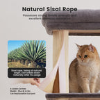 Gardner Pet 65in Cat Tree with 3.23in Posts Heavy Duty Cat Tower, Gray