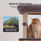 Gardner Pet 65in Cat Tree with 2.84in Posts Heavy Duty Cat Tower, Gray
