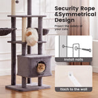 Gardner Pet 65in Cat Tree with 2.84in Posts Heavy Duty Cat Tower, Gray