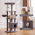 Gardner Pet 65in Cat Tree with 2.84in Posts Heavy Duty Cat Tower, Gray